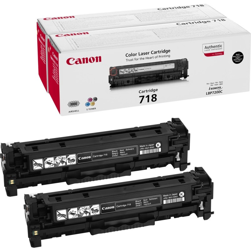 Canon Original 718BK VP (2662B005) Toner Doppelpack schwarz