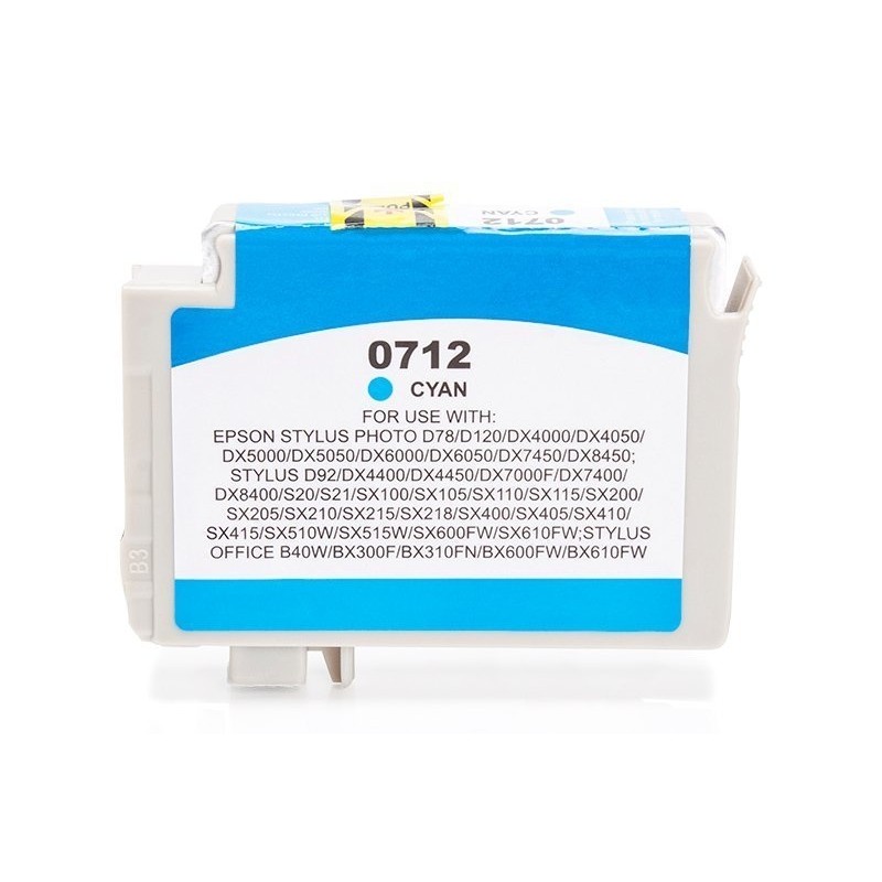Compatible Epson C13T07124010 / C13T07124012 / T0712 Ink Cyan