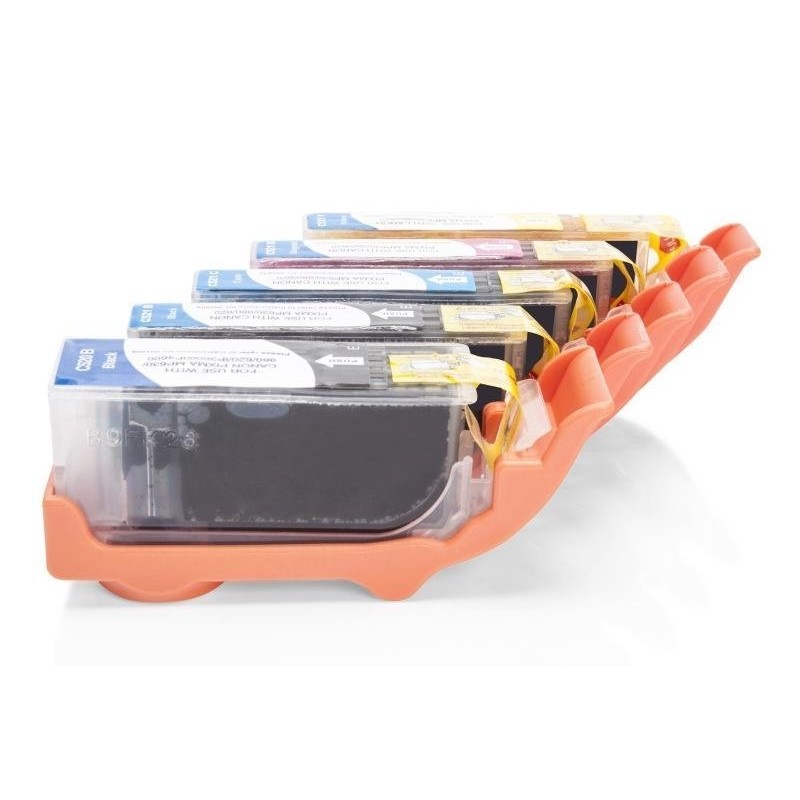 Alternativ zu Canon CLI-521 Tinten Sparset (FBK,BK,C,M,Y,) 5 Stk. mit Chip