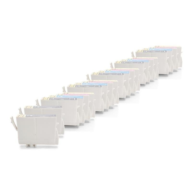 Compatible Epson T0611-T0614 Ink Spare Set (7x BK, 5x CMY each) 22 pieces