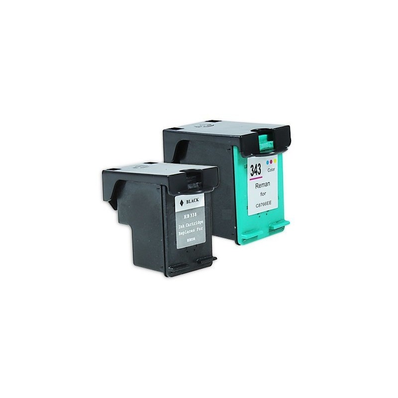 Compatible HP SD449EE / Nr 338 & No 343 Ink Spare Set Black & Color